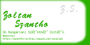 zoltan szantho business card